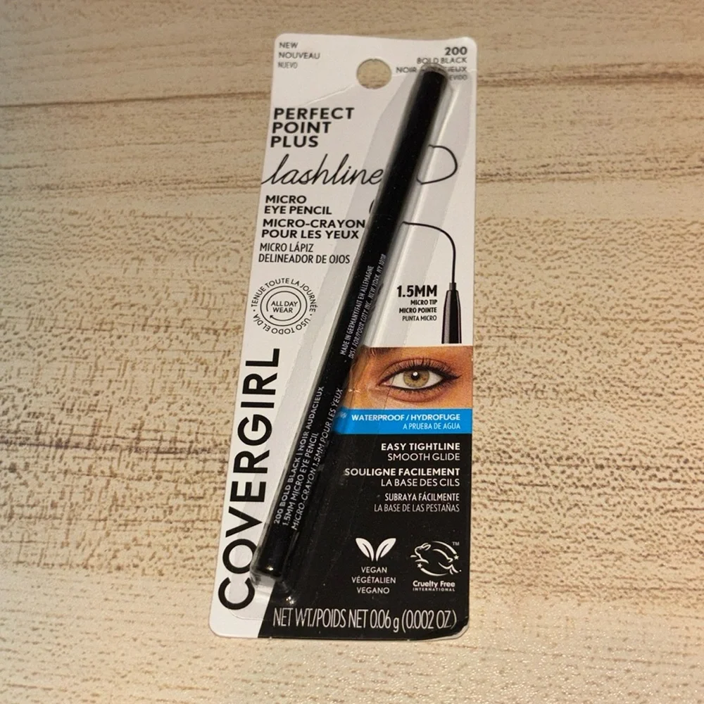 🆕 NWT CoverGirl Perfect Point Plus Micro Eye Pencil in Bold Black, WATERPROOF